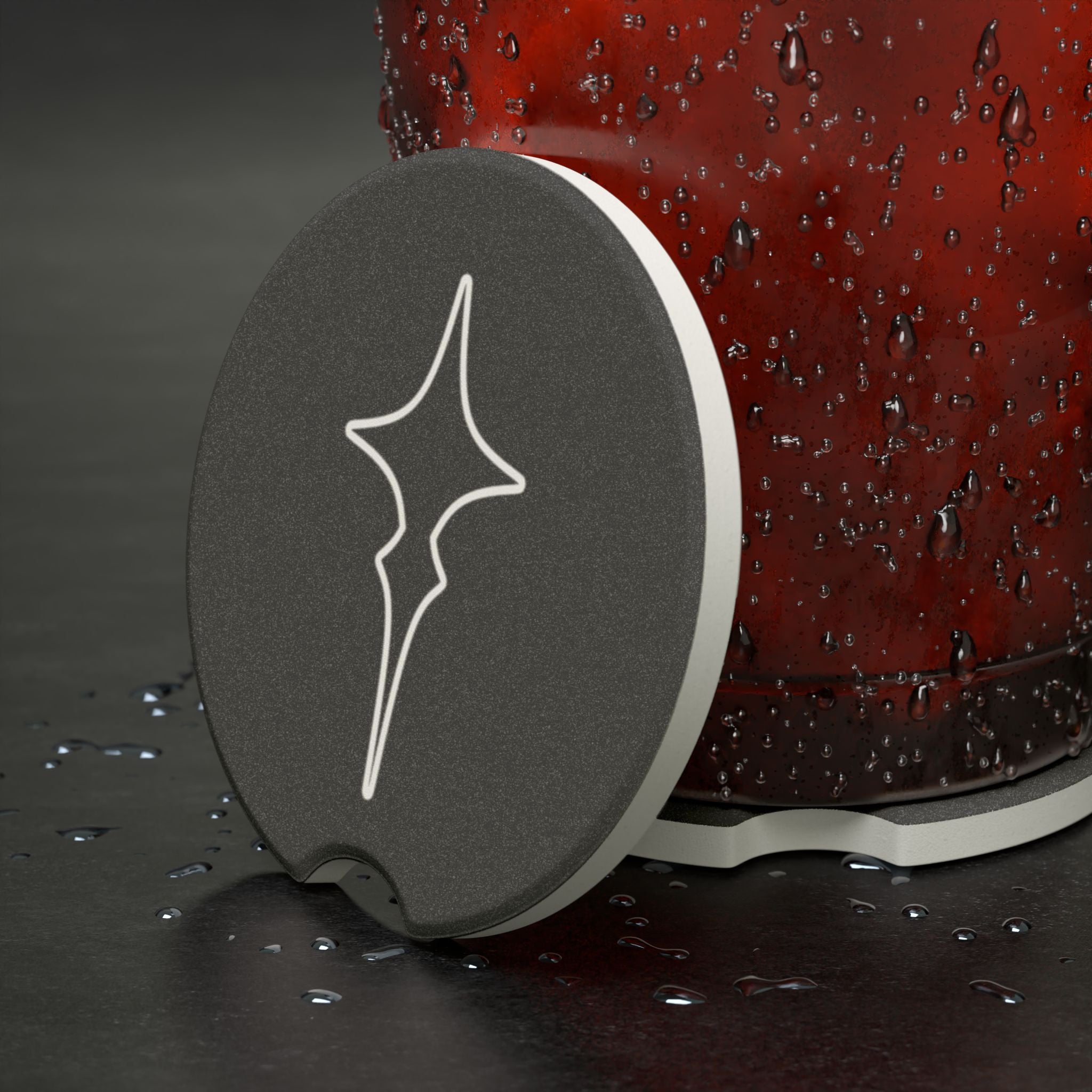 Black Soapstone Car Coaster