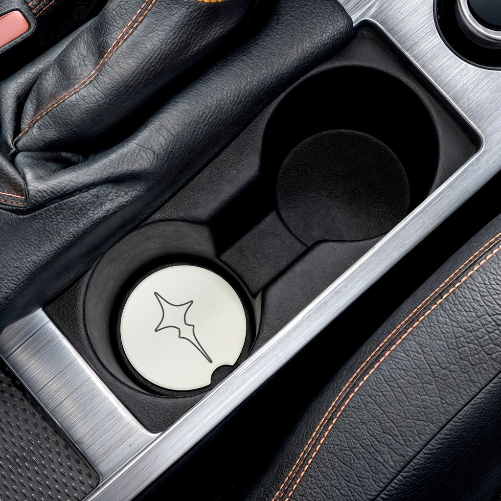 White Soapstone Car Coaster