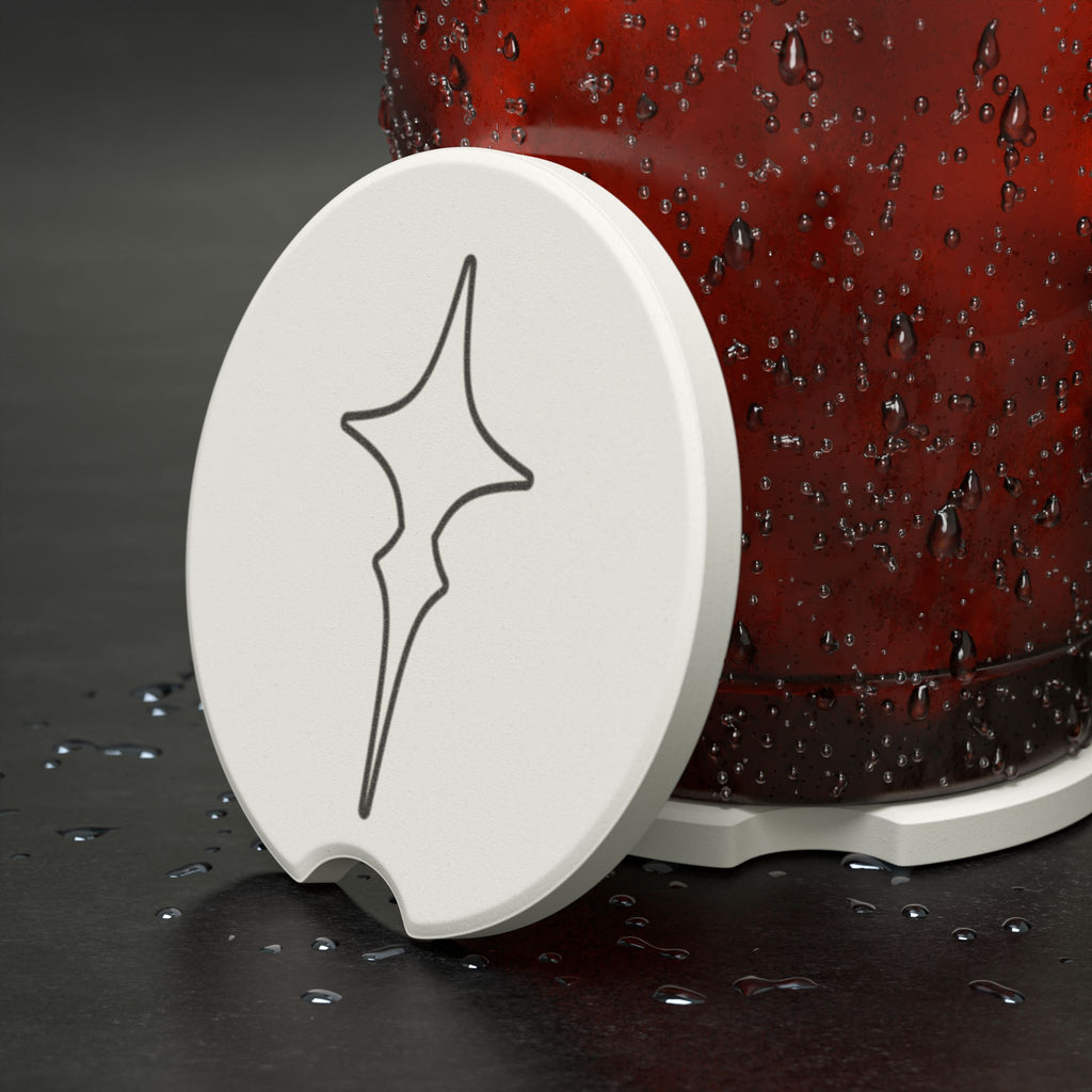 White Soapstone Car Coaster